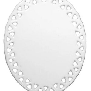 3" Porcelain Oval Doily Ornament